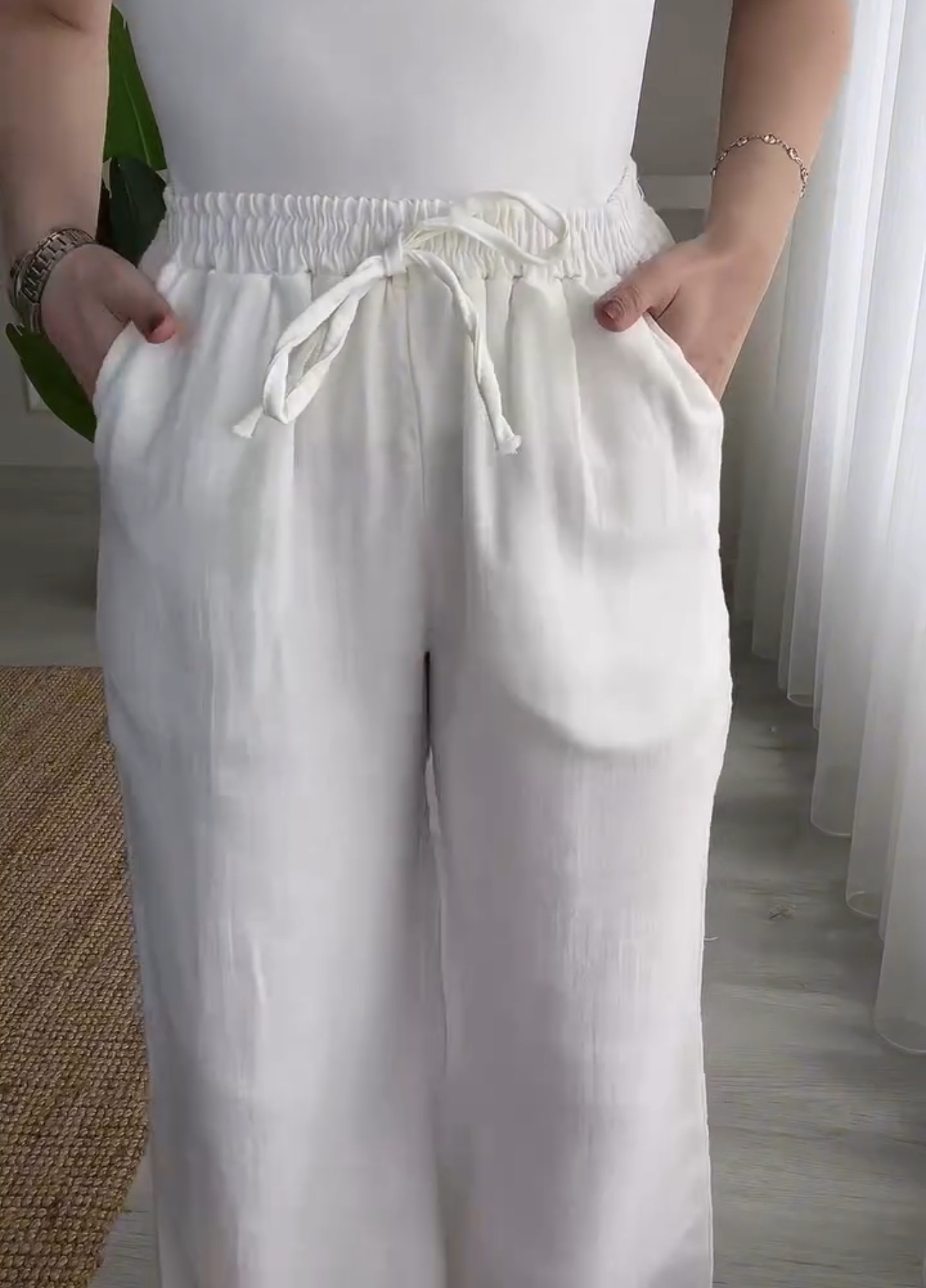 Pantalon Capri 100% Lin - الصورة 3