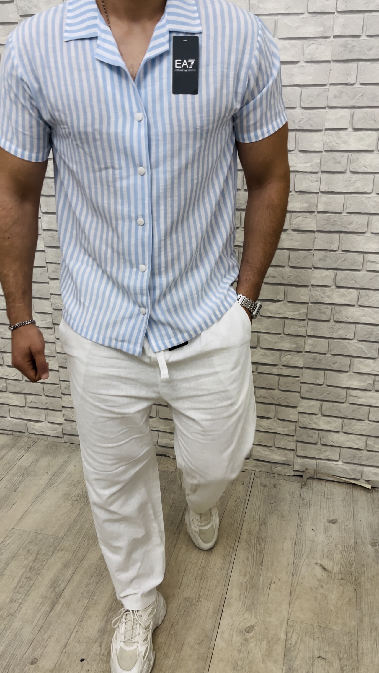 ensemble EA en lin a rayures - الصورة 8